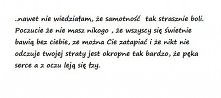 samotność tak strasznie bol...
