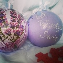 Lawendowe Święta-  bombki gotowe do zakupu, możliwość zamówienia w innych rozmiarach.