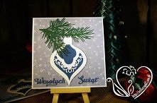 Kartka z ażurową bombką #asiscrapki #christmascard
