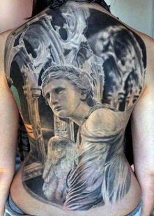 angel full back tattoo