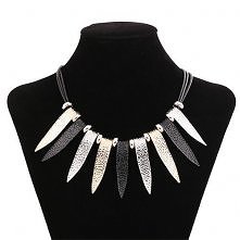 Fashion Leather Chain Alloy Pendant Necklace