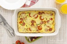 Tarta na słono z chorizo i fuetem