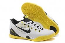 Mens Low Nike NBA Kobe Bryant Basketball Footwear 9 IX EM Color White Black and Yellow