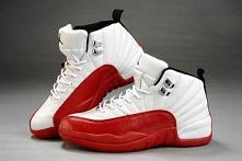 Nike Men Shoes Air Jordan Retro 12 White/Red Leather