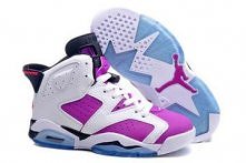 Discount Sale New Jordan Retro VI 6 Female Style Black White Vivid Pink Colors "Bright Grape" Sports Shoe