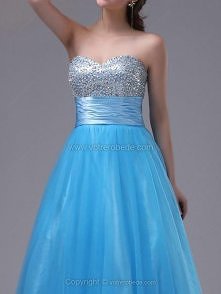 Forme Princesse Bustier en coeur Longueur ras du sol Tulle Robe de soirées avec Sequins