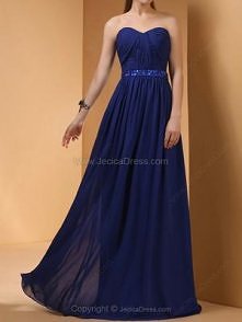 Chiffon A-line Sweetheart Floor-length Ruffles Prom Dresses