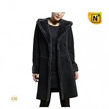 Pittsburgh Women Shearling Fur Coat with Hood CW640210