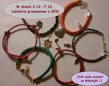 Z okazji Mikołajek, do 7 grudnia można załapać się na promocję na stronie fb "Adzik tworzy - bransletki, kolczyki i inne" 
Cała biżuteria jest o 25% tańsza. To kto chc...