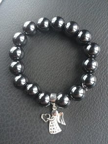 hematyt + srebrny anioł