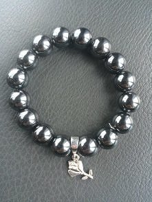 hematyt + srebrna róża