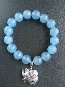 jadeit + srebrny słonik