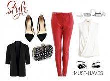 Stylizacja z czerwonymi spo...