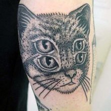 illusion cat tattoo