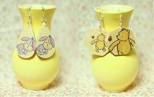 Kolczyki decoupage z bohate...