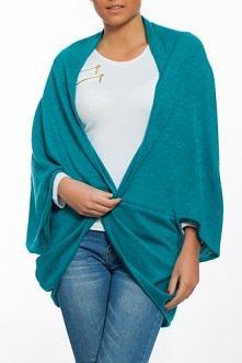 Vasthara - CIEPŁY SWETER NARZUTKA BLUZKA OVERSIZE
KOLOR:MORSKI