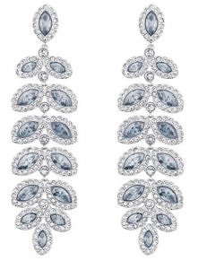 Baron Pierced Earrings Leaf-shaped Crystal Swarovski