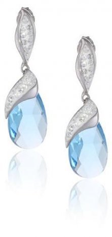 Swarovski Crystal Blue Dangle Earrings