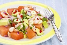 Sałatka z Arbuzem, Awokado i Krewetkami