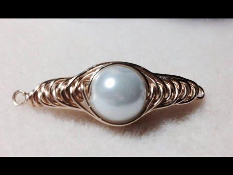 (Tutorial) Herringbone Wire Wrapped Pearl PART 1 (Video 75)