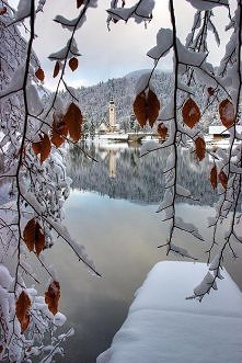 Jezioro Bohinj, Słowenia.