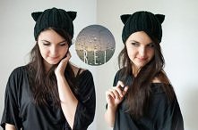 czapka kot, kocie uszy :)