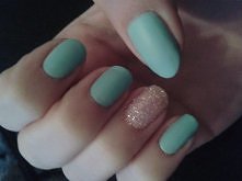 mięta + biały brokat