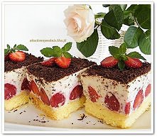 TORCIK STRACCIATELLA Z TRUSKAWKAMI

Składniki na biszkopt (na dużą formę o wym. 28 x 40 cm)) :

        ¾ szkl. cukru
        4 jajka
        80 g mąki pszennej
        50 g mąk...