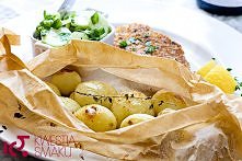 Młode ziemniaczki w papilotach z tymiankiem i cytryną. Genialne, niewymagające nadmiaru atencji. :D