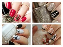 piękne, świąteczne paznokcie