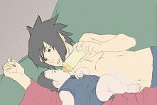 Sasuke *.* Młody tatuś :)