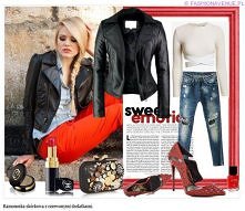 STYLIZACJA KURTKA DAMSKA RAMONESKA SKÓRA WYTŁACZANA Z CIEPŁYM MISIEM model #89 w sklepie FASHIONAVENUE.PL
