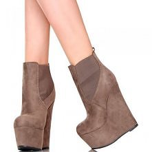 BOTKI - KHAKI ZAMSZ - EFEKTOWNE GUMKI