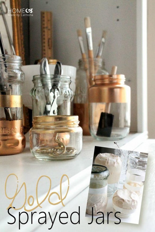 DIY - Gold Sprayed Jars - Tutorial