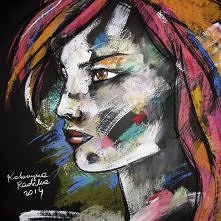 somewhere - rysunek pastelami suchymi