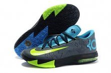 Kevin Durant KD VI 6 Away II Black Volt Vivid Blue Dark Grey Sport Shoes
