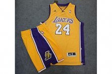 Swingman Lakers #24 Kobe Bryant Jersey Yelow Men Size NBA Basketball