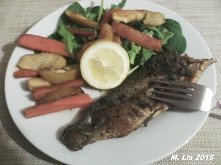 Pstrąg z zapiekaną marchewk...