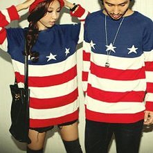 Retro American Flag Knit Sweater