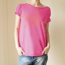 Żuraw origami Krótki różowy Oversize