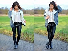 Jeans coat and black