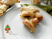 delikatne, mięciutkie, rogale serowe z konfiturą i masłem orzechowym. Pycha!