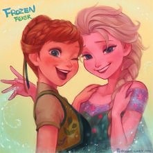 Elsa i Anna z "Frozen fever" / "Gorączka Lodu". Już nie mogę się doczekać :D