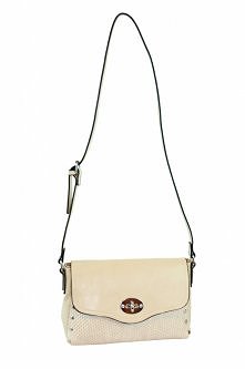 Torebka. listonoszka, modanna, kremowa, srebrne okucia