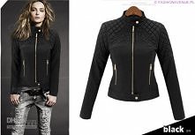 stylizacja kurtka damska pilotka pikowana skóra na motor biker jacket ornamenty model #94 w sklepie fashionavenue.pl