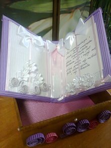 album ślubny albo na Chrzest-karteczka z życzeniami wymienna