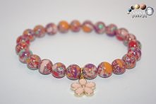 Japis wielokolorowy 8mm i piękny kwiatek