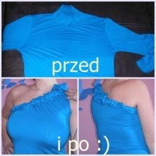 Postanowiłam zliftingowac mój półgolfik:P Zakupiony pod wpływem impulsu ponieważ kolor mi się niesamowicie spodobał:D niestety po założeniu jakoś szczególnie się nie prezentował...