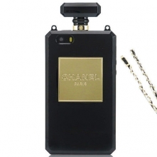 Ekskluzyne Etui butelka Chanel Moschino złoty łańcuczek Samsung Galaxy S5 czarne