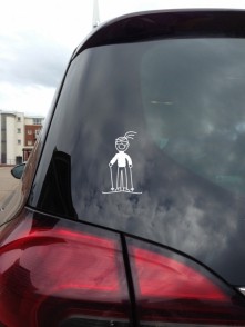 Naklejka z mamusią na nartach